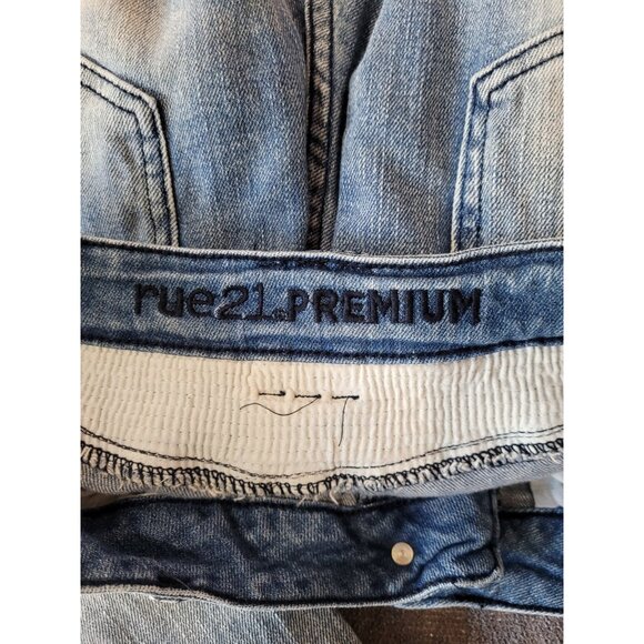 Rue 21 Premium Jeans Mens 32 x 33 Light Wash Destroyed Skinny Supreme Flex - Picture 12 of 13